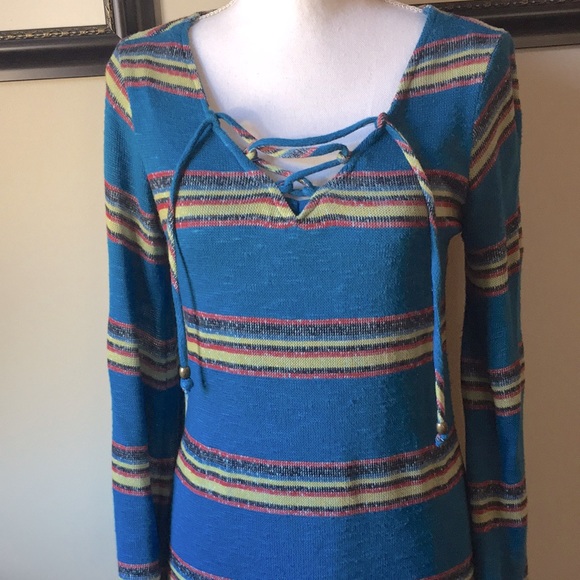 BeBop Blue/Yellow Knit Dress Size S/M - Picture 3 of 7